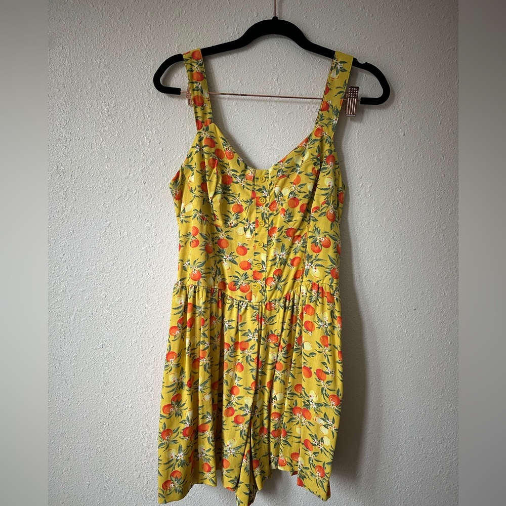 Orange pattern romper